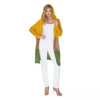 Sweter Kardigan Model 30069 Musztard/Green - PeeKaBoo