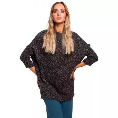 Sweter Damski Model MOE470 Grafit - Moe