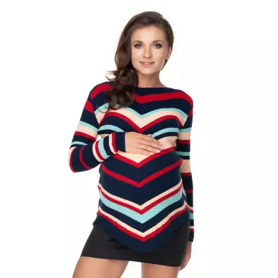 Sweter Ciążowy Model 40032 Navy - PeeKaBoo