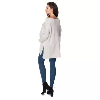 Sweter Ciążowy Model 30075 Light Grey - PeeKaBoo