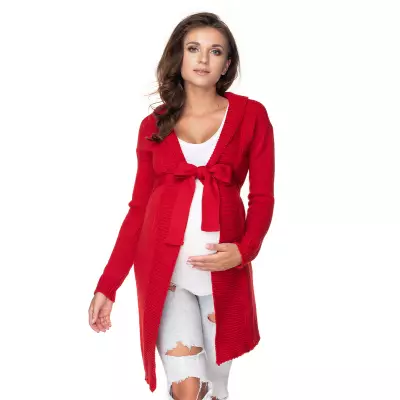 Sweter Kardigan Model 40045 Red - PeeKaBoo