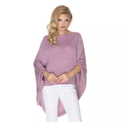 Sweter Ponczo Model 30068 Lila - PeeKaBoo