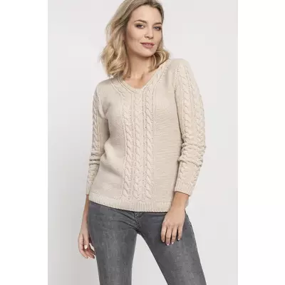 Sweter Damski Model SWE186 Beige - MKM