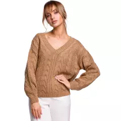 Sweter Damski Model MOE510 Beige - Moe