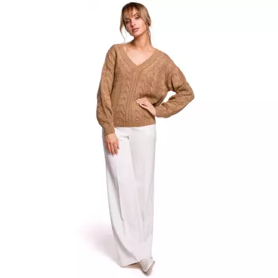 Sweter Damski Model MOE510 Beige - Moe