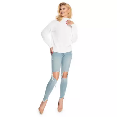 Sweter Damski Model 70035 Denim Cream - PeeKaBoo