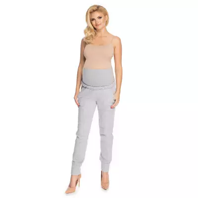 Spodnie Ciążowe Model 0173 Grey - PeeKaBoo