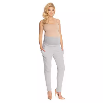 Spodnie Ciążowe Model 0175 Grey - PeeKaBoo