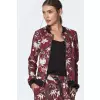 Bordowa bomberka w kwiaty BL01 Flowers/Bordo - Nife