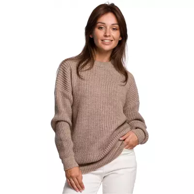 Sweter Damski Model BK052 Cappuccino - BE Knit