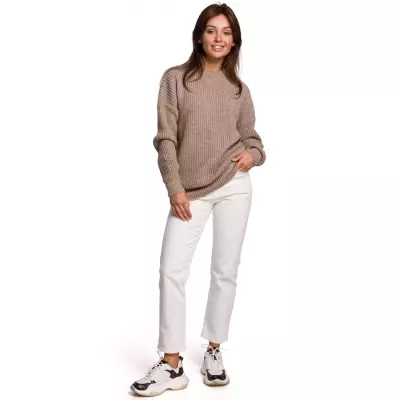 Sweter Damski Model BK052 Cappuccino - BE Knit