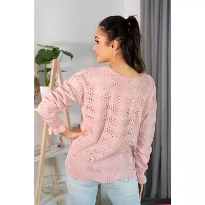 Sweter Damski Model Venigam Powder Pink - Merribel