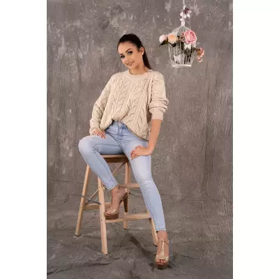 Sweter Damski Model Marynesta Beige - Merribel