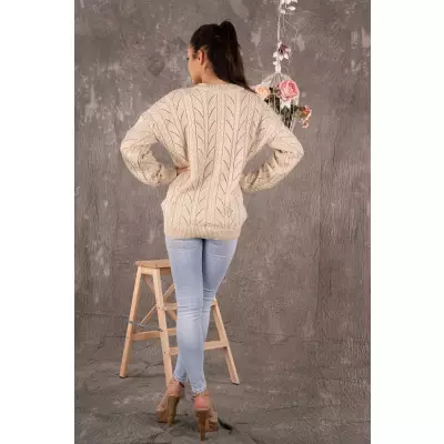 Sweter Damski Model Marynesta Beige - Merribel