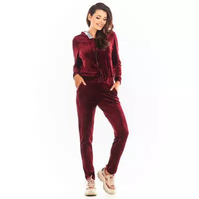 Bluza Damska Model A373 Bordo Welur - awama