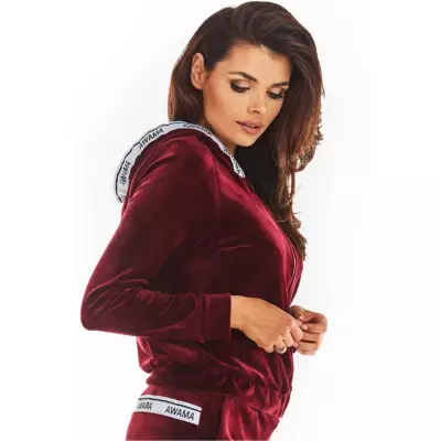 Bluza Damska Model A373 Bordo Welur - awama