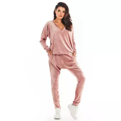 Spodnie Damskie Model A377 Pink Welur - awama