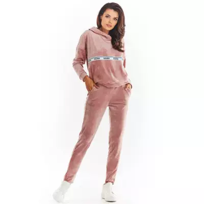 Spodnie Damskie Model A372 Pink Welur - awama