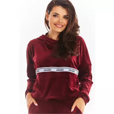 Bluza Damska Model A371 Bordo Welur - awama