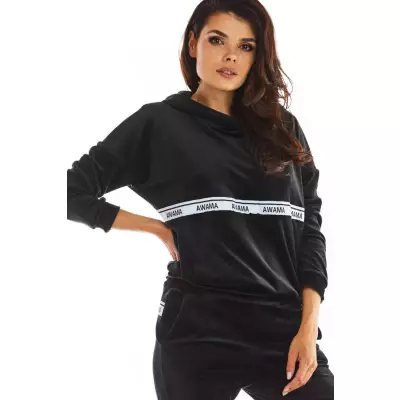 Bluza Damska Model A371 Black Welur - awama