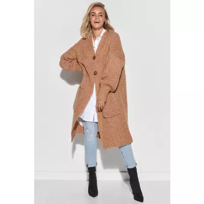 Sweter Kardigan Model S101 Camel - Makadamia