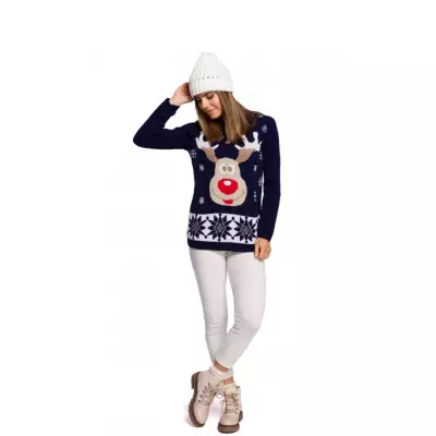 Sweter Damski Model MXS04 Navy - Moe