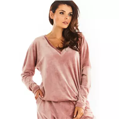 Bluza Damska Model A376 Pink Welur - awama