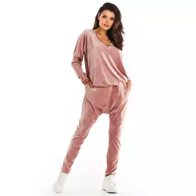 Bluza Damska Model A376 Pink Welur - awama