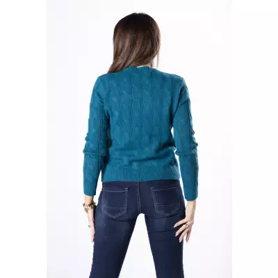 Sweter Damski Model Ramona M83049 Petrol Blue - Vittoria Ventini