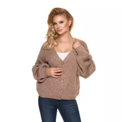 Sweter Kardigan Model 30077 Cappuccino - PeeKaBoo