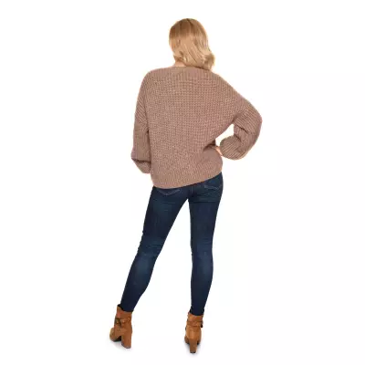 Sweter Kardigan Model 30077 Cappuccino - PeeKaBoo