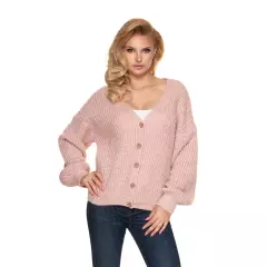 Sweter Kardigan Model 30077 Blady Róż - PeeKaBoo