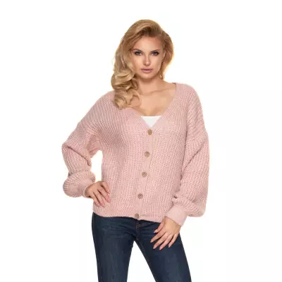 Sweter Kardigan Model 30077 Blady Róż - PeeKaBoo