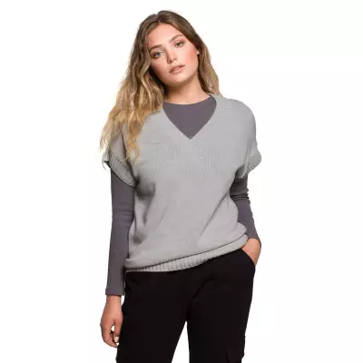 Bezrękawnik Model BK076 Grey - BE Knit