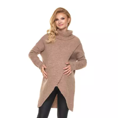 Sweter Ciążowy Model 30078 Cappuccino - PeeKaBoo