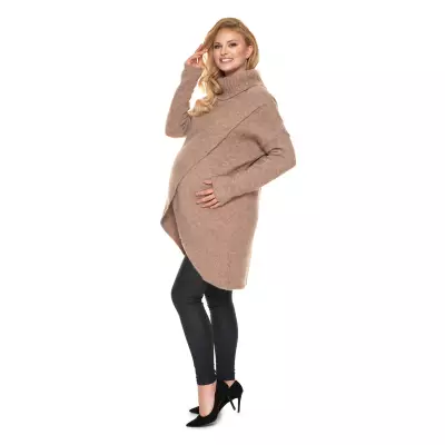 Sweter Ciążowy Model 30078 Cappuccino - PeeKaBoo