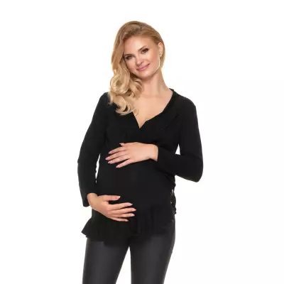 Bluzka Ciążowa Model 0185 Black - PeeKaBoo