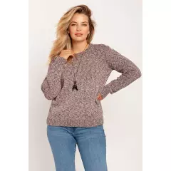 Sweter Damski Model SWE244 Pink Melange - MKM