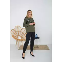 Spodnie Komplet Model M337/2 Khaki/Black - La Aurora