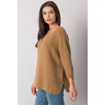 Sweter Damski Model TW-SW-BI-J1001.06 Camel - Och Bella