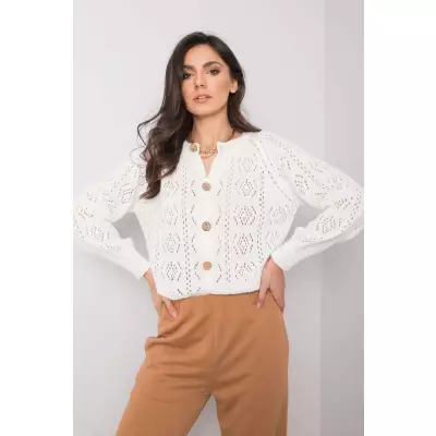 Sweter Kardigan Model TW-SW-BI-591.60 Ecru - Och Bella