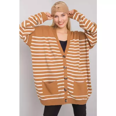 Sweter Kardigan Model FE-SW-3346.56P Camel - Fame