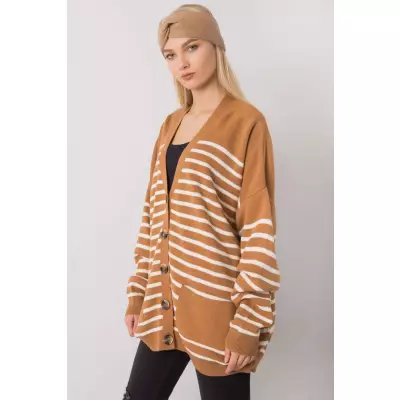 Sweter Kardigan Model FE-SW-3346.56P Camel - Fame