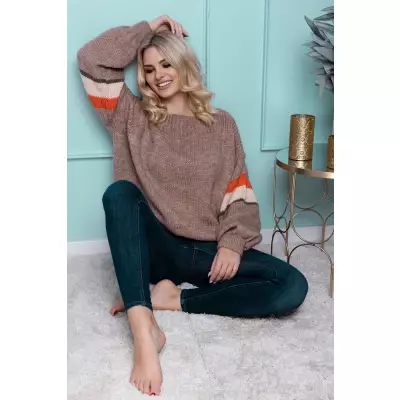 Sweter Damski Model 30079 Cappuccino - PeeKaBoo