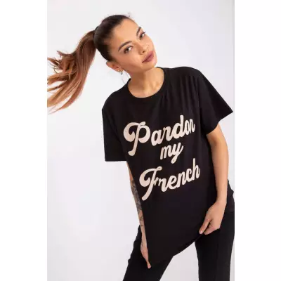 T-shirt Damski Model FA-TS-7677.91P Black - Fancy