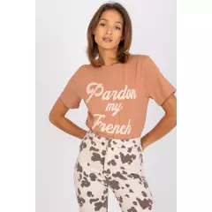 T-shirt Damski Model FA-TS-7677.91P Camel - Fancy