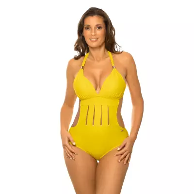 Jednoczęściowy strój kąpielowy Kostium kąpielowy Model Anina M-680 Yellow - Marko