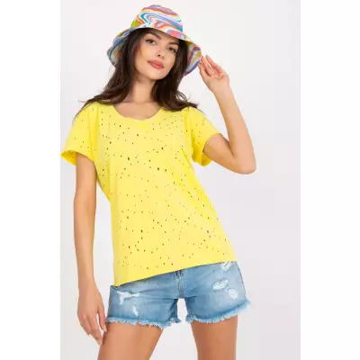 T-shirt Damski Model FA-TS-6967.77P Yellow - Fancy