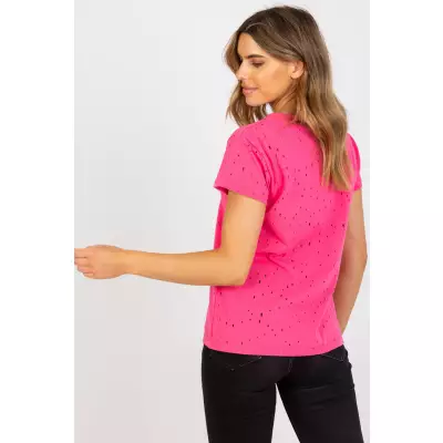 T-shirt Damski Model FA-TS-6967.77P Dark Pink - Fancy