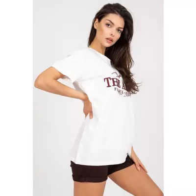 T-shirt Damski Model FA-TS-7720.43P White/Brown - Fancy